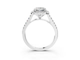 White gold Princess Cut Halo Pave Diamond Engagement Ring with Four-Prong Setting_11