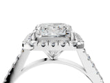 White gold Princess Cut Halo Pave Diamond Engagement Ring with Four-Prong Setting_12
