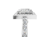 White gold Princess Cut Halo Pave Split Shank Prong Setting Ring_61