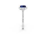 White gold Princess Cut Halo Round Diamond Pavé Band with Four-Prong Setting_2