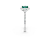 White gold Princess Cut Halo Round Diamond Pavé Band with Four-Prong Setting_2