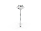 White gold Princess Cut Halo Round Diamond Pavé Band with Four-Prong Setting_2