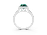 White gold Princess Cut Halo Round Diamond Pavé Band with Four-Prong Setting_3