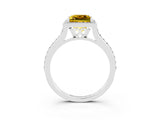 White gold Princess Cut Halo Round Diamond Pavé Band with Four-Prong Setting_3