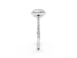 White gold Princess Cut Halo Round Diamond Pavé Band with Four-Prong Setting_5