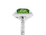 White gold Princess Cut Halo Round Diamond Pavé Band with Four-Prong Setting_5