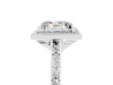 White gold Princess Cut Halo Round Diamond Pavé Band with Four-Prong Setting_5