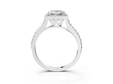 White gold Princess Cut Halo Round Diamond Pavé Band with Four-Prong Setting_6