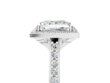 White gold Princess Cut Halo Round Diamond Pavé Band with Four-Prong Setting_8