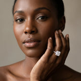 White gold Princess Cut Halo Solitaire Engagement Ring with Square Band and Four-Prong Setting_13