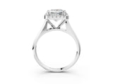 White gold Princess Cut Halo Solitaire Engagement Ring with Square Band and Four-Prong Setting_181