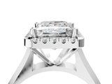 White gold Princess Cut Halo Solitaire Engagement Ring with Square Band and Four-Prong Setting_186