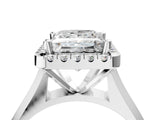 White gold Princess Cut Halo Solitaire Engagement Ring with Square Band and Four-Prong Setting_90