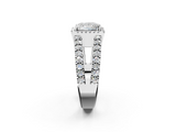 White gold Princess Cut Halo Split Shank Diamond Ring with Four-Prong Setting_78