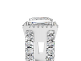 White gold Princess Cut Halo Split Shank Diamond Ring with Four-Prong Setting_82