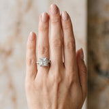 White gold Princess Cut Halo Split Shank Engagement Ring with Four-Prong Setting_6