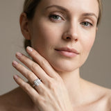 White gold Princess Cut Halo Split Shank Engagement Ring with Four-Prong Setting_7