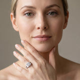 White gold Princess Cut Halo Split Shank Prong Set Ring_19