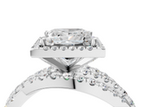 White gold Princess Cut Halo Split Shank Prong Setting Ring_115