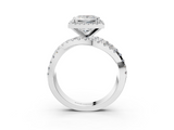 White gold Princess Cut Halo Split Shank Prong Setting Ring_116