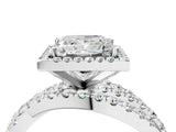 White gold Princess Cut Halo Split Shank Prong Setting Ring_16