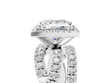 White gold Princess Cut Halo Split Shank Prong Setting Ring_17
