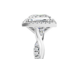 White gold Princess Cut Halo Twisted Band Four-Prong Ring_51