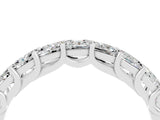 10K White Gold Princess Cut Moissanite Channel-Set Eternity Band with Prong Setting