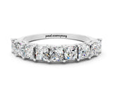 10K White Gold Princess Cut Moissanite Channel-Set Eternity Band with Prong Setting