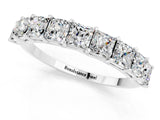 10K White Gold Princess Cut Moissanite Channel-Set Eternity Band with Prong Setting
