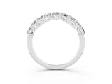 10K White Gold Princess Cut Moissanite Channel-Set Eternity Band with Prong Setting