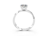 White gold Princess Cut Moissanite Engagement Ring with Side Stone Accents and Four-Prong Setting_42