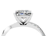 White gold Princess Cut Moissanite Engagement Ring with Side Stone Accents and Four-Prong Setting_43