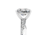 White gold Princess Cut Moissanite Engagement Ring with Side Stone Accents and Four-Prong Setting_44