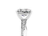 White gold Princess Cut Moissanite Engagement Ring with Side Stone Accents and Four-Prong Setting_77