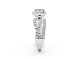 White gold Princess Cut Moissanite Halo Ring with Round Split Shank and Prong Setting_62