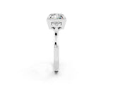 White gold Princess Cut Moissanite Halo Ring with Tapered Band and Four-Prong Setting_2