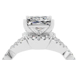 White gold Princess Cut Moissanite  Halo Twist Band Solitaire Prong Setting Ring_28