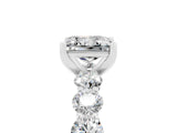 White gold Princess Cut Moissanite Prong Setting with Side Stones on a Pave Band_5