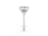 White gold Princess Cut Moissanite Ring with Side Stones and Four-Prong Setting_38