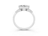 White gold Princess Cut Moissanite Ring with Side Stones and Four-Prong Setting_39