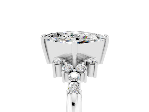 White gold Princess Cut Moissanite Ring with Side Stones and Four-Prong Setting_41