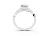 White gold Princess Cut Moissanite Solitaire Celtic Knot Ring with Four-Prong Setting_15