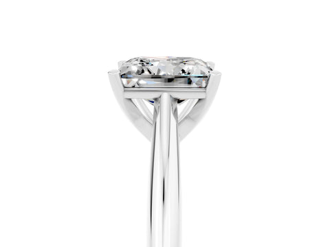 White gold Princess Cut Moissanite Solitaire Engagement Ring with Cathedral Setting and Four-Prong Mount_29