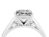 White gold Princess Cut Moissanite Solitaire Engagement Ring with Cathedral Setting and Four-Prong Mount_34