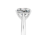 White gold Princess Cut Moissanite Solitaire Engagement Ring with Cathedral Setting and Four-Prong Mount_35