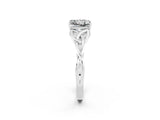 White gold Princess Cut Moissanite Solitaire Engagement Ring with Celtic Knot Band and Four-Prong Setting_2