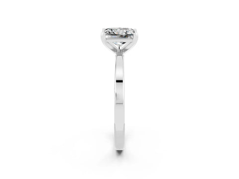 White gold Princess Cut Moissanite Solitaire Engagement Ring with Classic Band and Four-Prong Setting_26