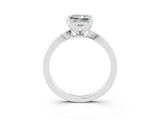 White gold Princess Cut Moissanite Solitaire Engagement Ring with Classic Band and Four-Prong Setting_27