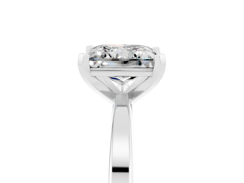 White gold Princess Cut Moissanite Solitaire Engagement Ring with Classic Band and Four-Prong Setting_29